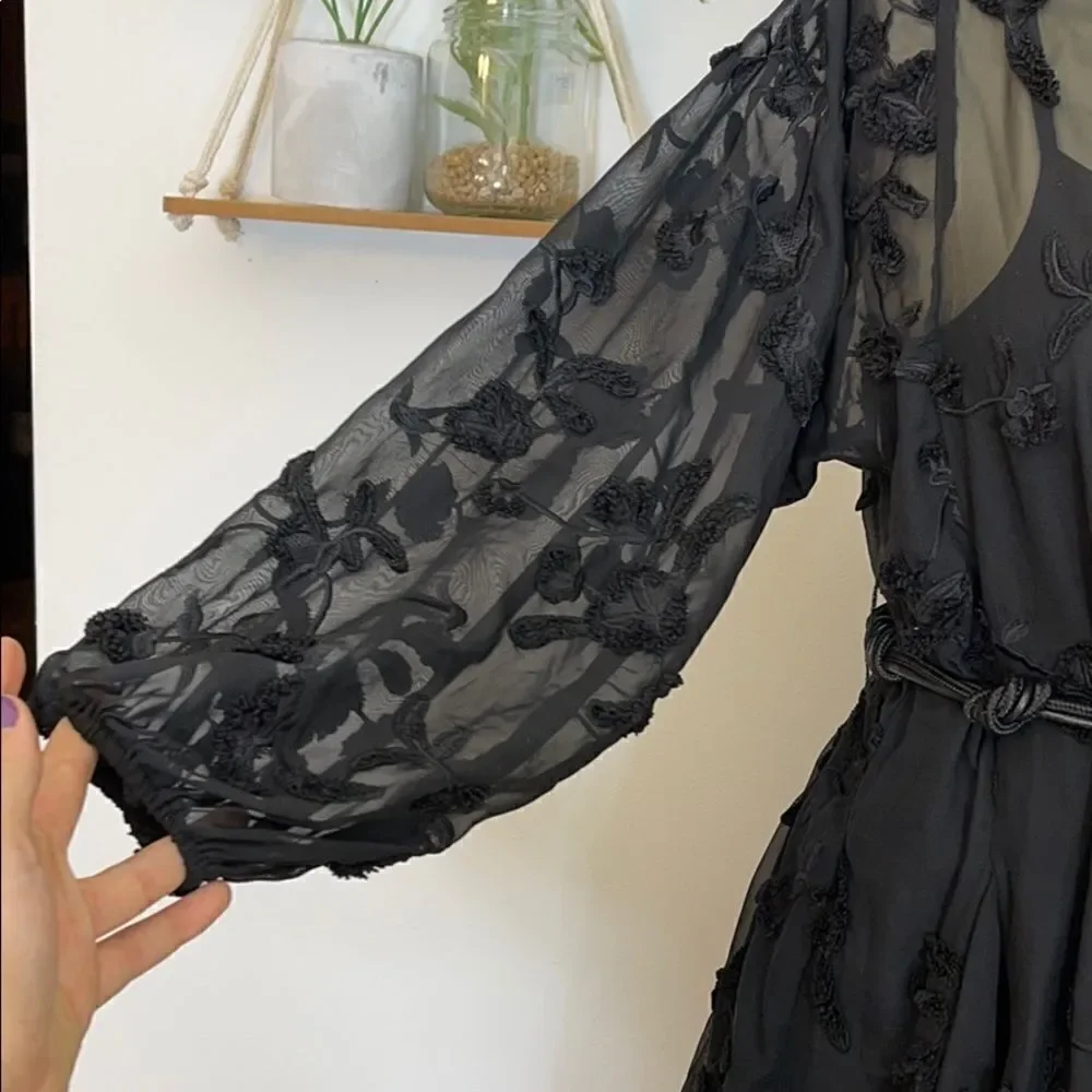 Anthropologie Amal Embroidered flared dress